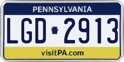 PA license plate LGD2913
