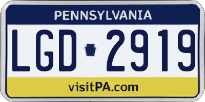 PA license plate LGD2919