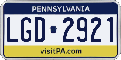 PA license plate LGD2921