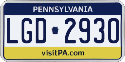 PA license plate LGD2930