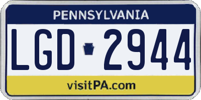 PA license plate LGD2944