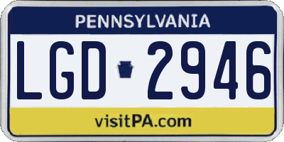 PA license plate LGD2946