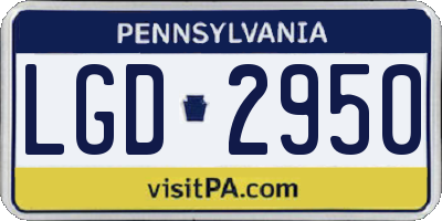 PA license plate LGD2950