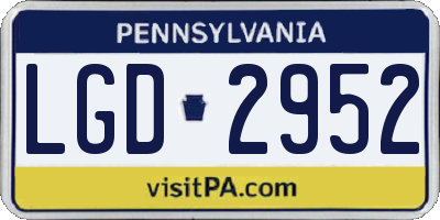 PA license plate LGD2952