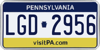 PA license plate LGD2956
