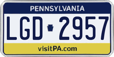 PA license plate LGD2957