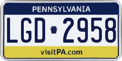 PA license plate LGD2958