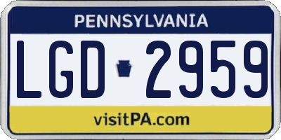 PA license plate LGD2959