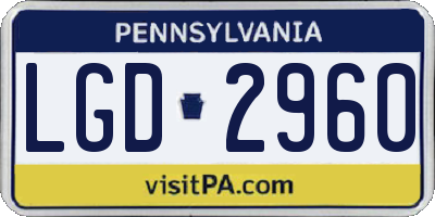 PA license plate LGD2960