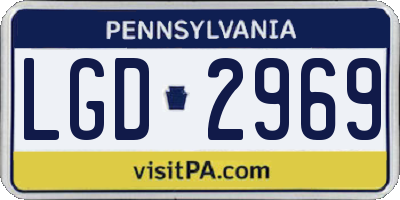 PA license plate LGD2969