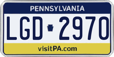 PA license plate LGD2970