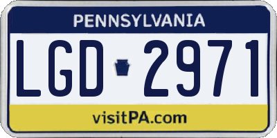 PA license plate LGD2971
