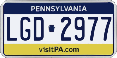 PA license plate LGD2977