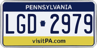 PA license plate LGD2979
