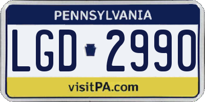 PA license plate LGD2990