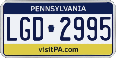 PA license plate LGD2995