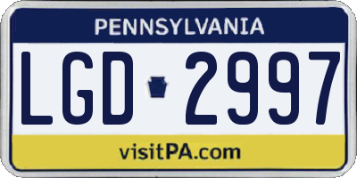PA license plate LGD2997