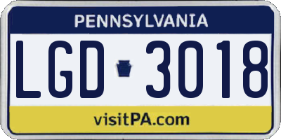 PA license plate LGD3018