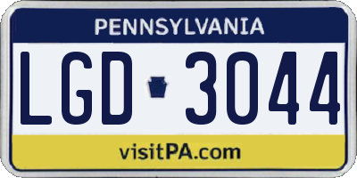 PA license plate LGD3044