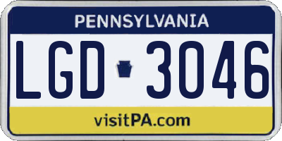 PA license plate LGD3046