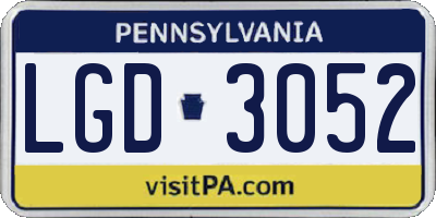 PA license plate LGD3052