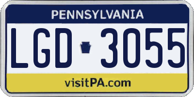 PA license plate LGD3055
