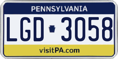 PA license plate LGD3058