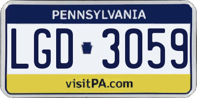 PA license plate LGD3059