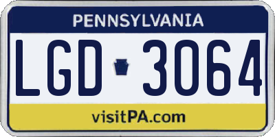 PA license plate LGD3064