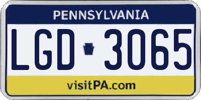 PA license plate LGD3065