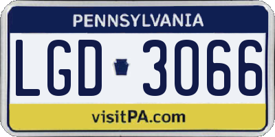 PA license plate LGD3066