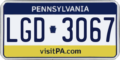 PA license plate LGD3067