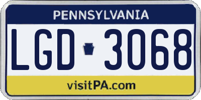 PA license plate LGD3068