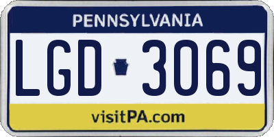 PA license plate LGD3069