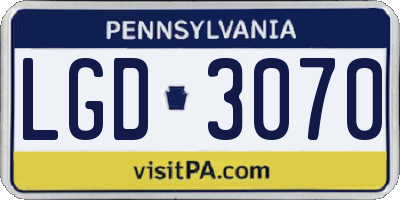 PA license plate LGD3070