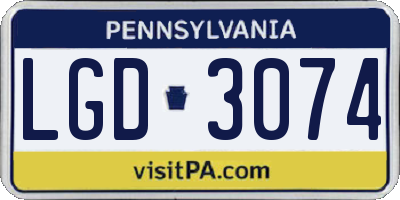 PA license plate LGD3074