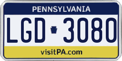 PA license plate LGD3080