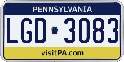 PA license plate LGD3083