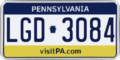 PA license plate LGD3084