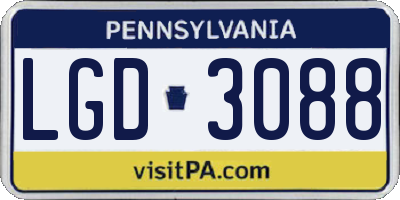 PA license plate LGD3088