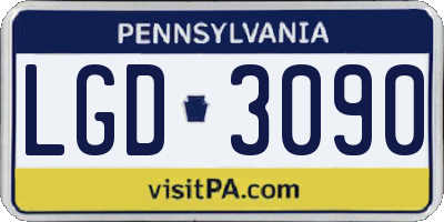 PA license plate LGD3090