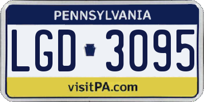PA license plate LGD3095