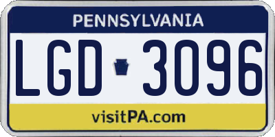 PA license plate LGD3096