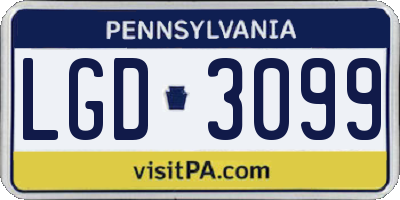 PA license plate LGD3099