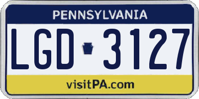 PA license plate LGD3127