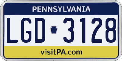 PA license plate LGD3128