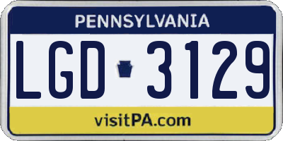 PA license plate LGD3129