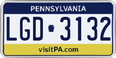 PA license plate LGD3132