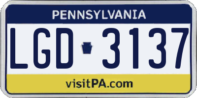 PA license plate LGD3137