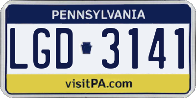 PA license plate LGD3141